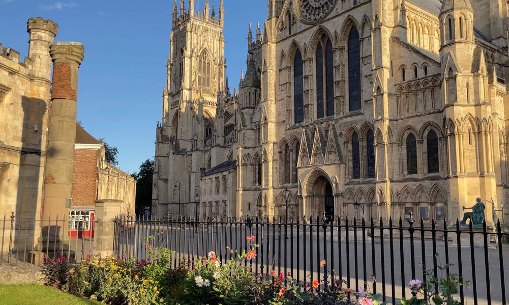 Photo of Roman Column and York Minster Photo of Roman Column and York Minster
